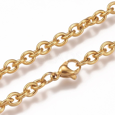 304 Stainless Steel Cable Chain Anklets AJEW-H100-01G-1