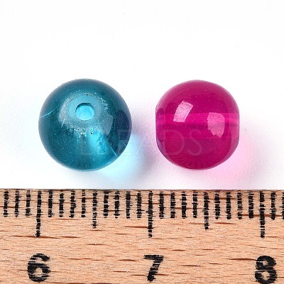 Baking Paint Transparent Glass Beads DGLA-Q022-8mm-M-1