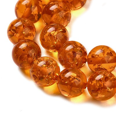 Resin Imitation Amber Beads Strands X-RESI-Z017-01C-1