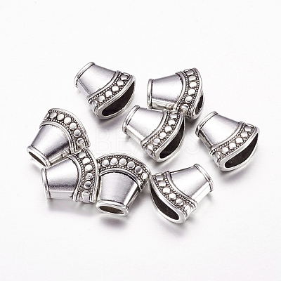 Antique Silver Tone Alloy Tibetan Silver Necklace End Tip Bead Caps X-LF1282Y-1