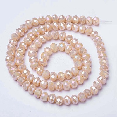 Electroplate Glass Beads Strands X-EGLA-A034-P8mm-B02-1