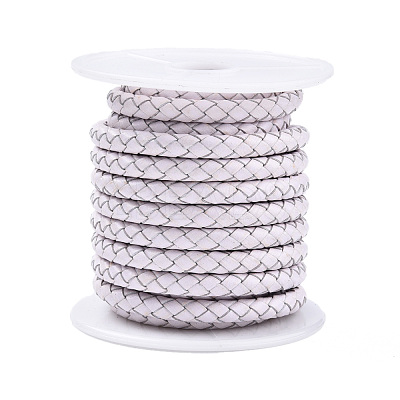 Braided Cowhide Leather Cord NWIR-N005-01R-5mm-1