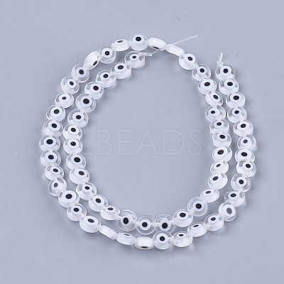 Handmade Evil Eye Lampwork Beads Strands X1-LAMP-S191-02A-10-1