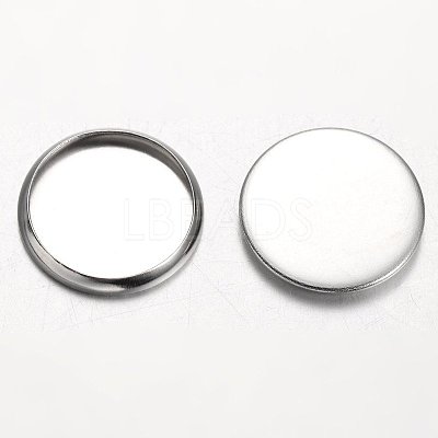 Non-Tarnish Stainless Steel Plain Edge Bezel Cups X-STAS-M226-03B-1