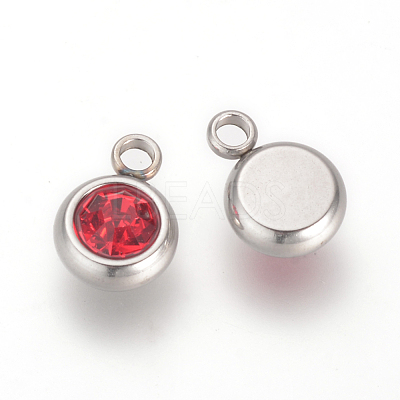 201 Stainless Steel Rhinestone Charms X-STAS-S068-07-1