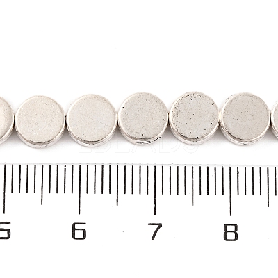 Flat Round Tibetan Style Alloy Bead Strands X-TIBEB-O007-48-NR-1