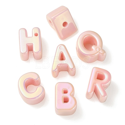 UV Plating Rainbow Iridescent Acrylic Beads OACR-C012-01E-1-1