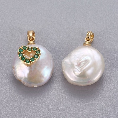 Natural Cultured Freshwater Pearl Pendants KK-L187-03C-1