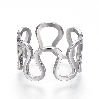 Tarnish Resistant 304 Stainless Steel Wide Band Rings RJEW-G081-29P-1