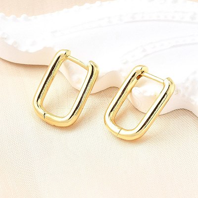 Brass Huggie Hoop Earrings LS-EJEW-F245-04G-A-1