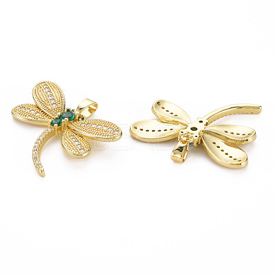 Brass Micro Pave Green Cubic Zirconia Pendants ZIRC-N039-198-NF-1