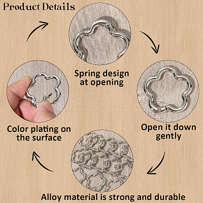 18Pcs 3 Colors Alloy Spring Gate Rings FIND-SC0019-03B-1