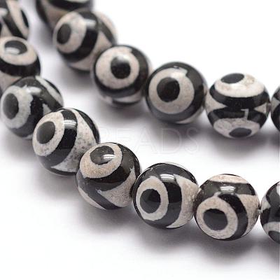 Tibetan Style 3-Eye dZi Beads G-K166-01-8mm-L2-01-1