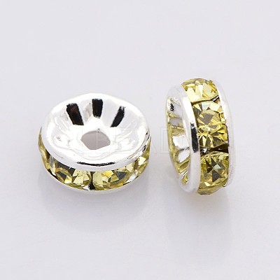 Brass Grade A Rhinestone Spacer Beads RB-A014-Z6mm-13S-1