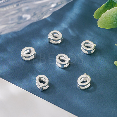 6Pcs 925 Sterling Silver Hollow Initial Beads STER-TA0001-53Q-1