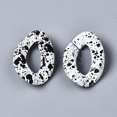 Spray Painted CCB Plastic Linking Rings CCB-Q091-018A-1