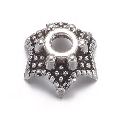 Antique Silver Tibetan Silver Fancy Bead Caps X-AA188-1