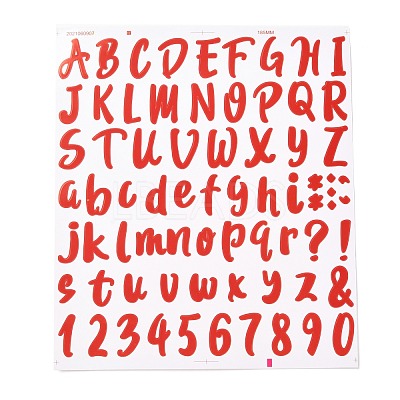Number & Alphabet & Sign PVC Waterproof Self-Adhesive Sticker DIY-I073-04E-1