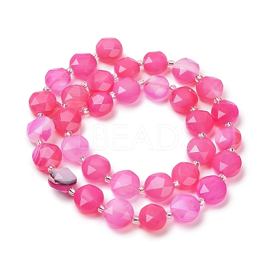 Natural Banded Agate Beads Strands G-C116-A180-01D-1