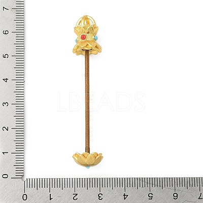 Lotus Shape Brass Screw Peg Bails KK-NH0008-06MG-1
