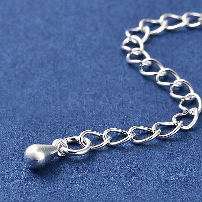 Rack Plating Brass Curb Chain Extender KK-Q807-11S-1