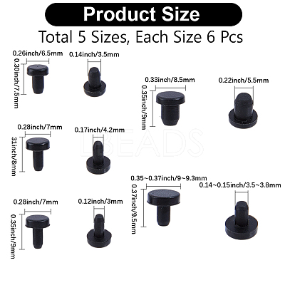 30Pcs 5 Styles Silicone Bottle Seal Plug FIND-GF0008-86-1