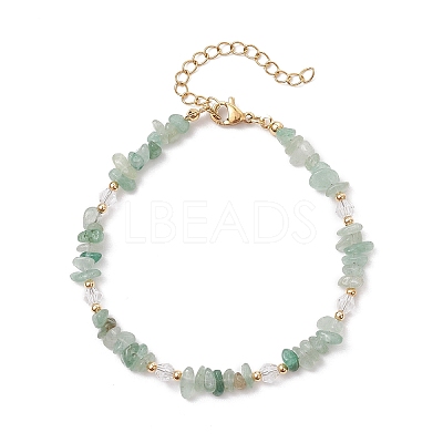 Natural Green Aventurine Chip Beaded Bracelets for Women BJEW-JB11742-07-1