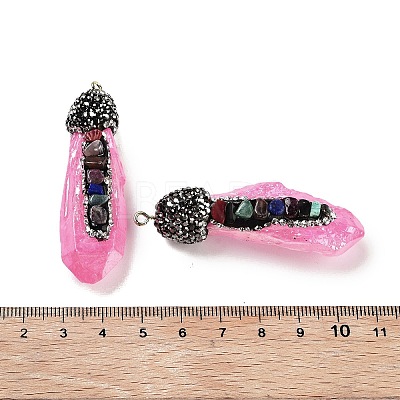 Electroplated Raw Rough Natural Quartz Crystal Big Pendants G-B077-04A-02-1