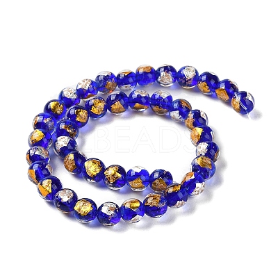 Handmade Gold & Silver Foil Lampwork Beads GLAA-G107-07B-04-1