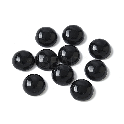 Natural Black Onyx(Dyed and Heated) Cabochons G-Z075-06D-1