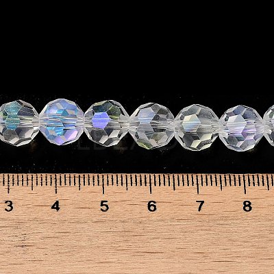 Electroplate Transparent Glass Beads Strands X-EGLA-A035-T10mm-L19-1