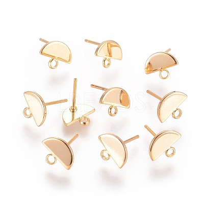 Brass Stud Earring Findings X-KK-F728-32G-1