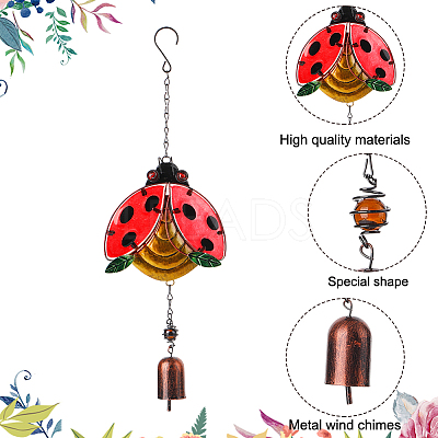 Glass Wind Chimes HJEW-WH0042-90B-1
