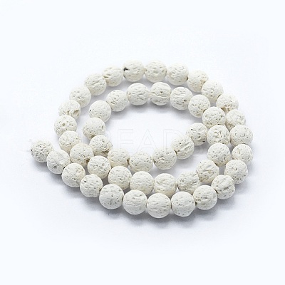 Synthetic Lava Rock Round Beads Strands X-G-E508-04-6mm-1-1