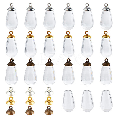 9Pcs 3 Styles Alloy Bead Cap Pendant Bails FIND-DR0001-20B-1