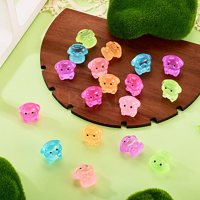18Pcs 6 Colors Luminous Resin Pig Diaplay Decoration RESI-TAD0001-02-1