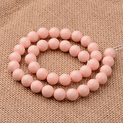 Polished Round Grade A Shell Pearl Bead Strands BSHE-M027-6mm-10-1