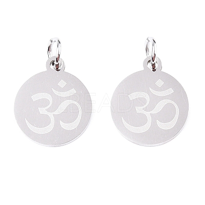 Non-Tarnish Chakra 201 Stainless Steel Charms STAS-T049-T680-1-1
