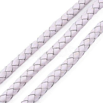 Braided Cowhide Leather Cord NWIR-N005-01R-4mm-1