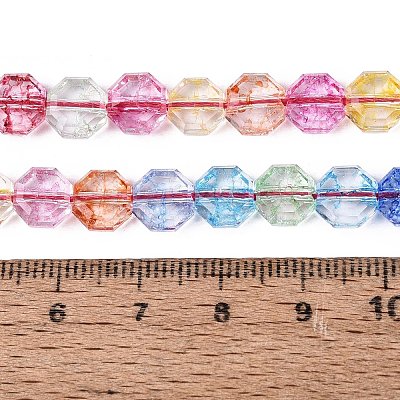 Transparent Crackle Glass Beads Strands GLAA-Q108-03A-M-1