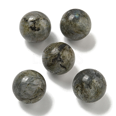 Natural Labradorite Round Ball Figurines Statues for Home Office Desktop Decoration G-P532-02A-33-1