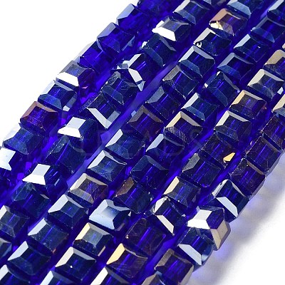Electroplate Glass Beads Strands EGLA-R030-6x6mm-10-1