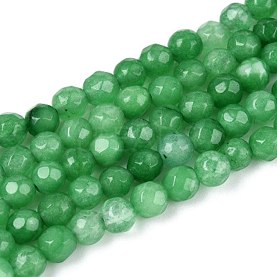 Dyed Natural White Jade Beads Strands X-G-T139-4mm-60-17-1