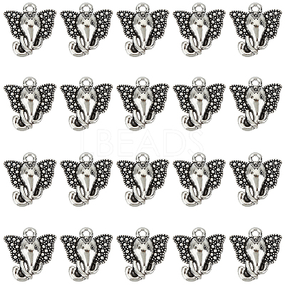 160Pcs Tibetan Style Zinc Alloy Elephant Head Charms FIND-SC0007-97-1