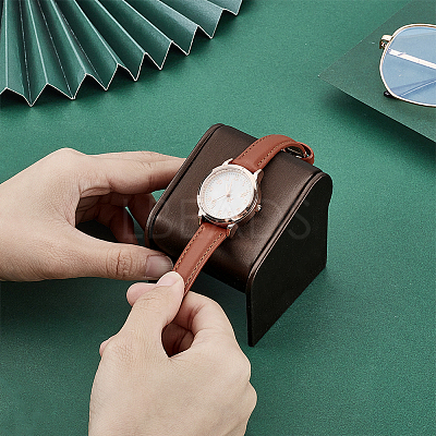 Desktop Imitation Leather Single Watch Holder ODIS-WH0007-64B-1