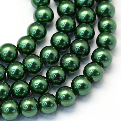Baking Paint Glass Pearl Round Bead Strands X-HY-Q003-10mm-75-1