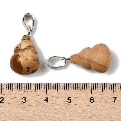 Natural Picture Jasper Pendants G-B127-03P-13-1