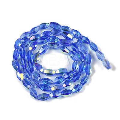 Electroplate Glass Beads Strands GLAA-Q101-03A-AB03-1