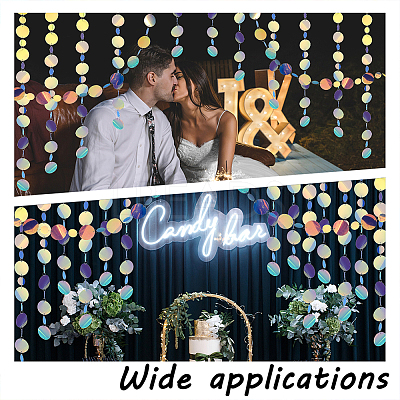 Irridescent PVC Glitter Circle Dots Garland HJEW-WH0036-37-1