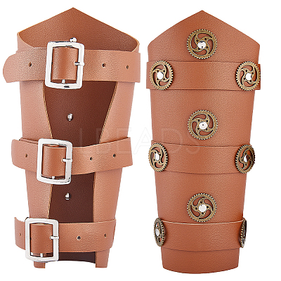 Adjustable PU Leather Cuff Wristband for Bikers AJEW-WH0415-25A-1